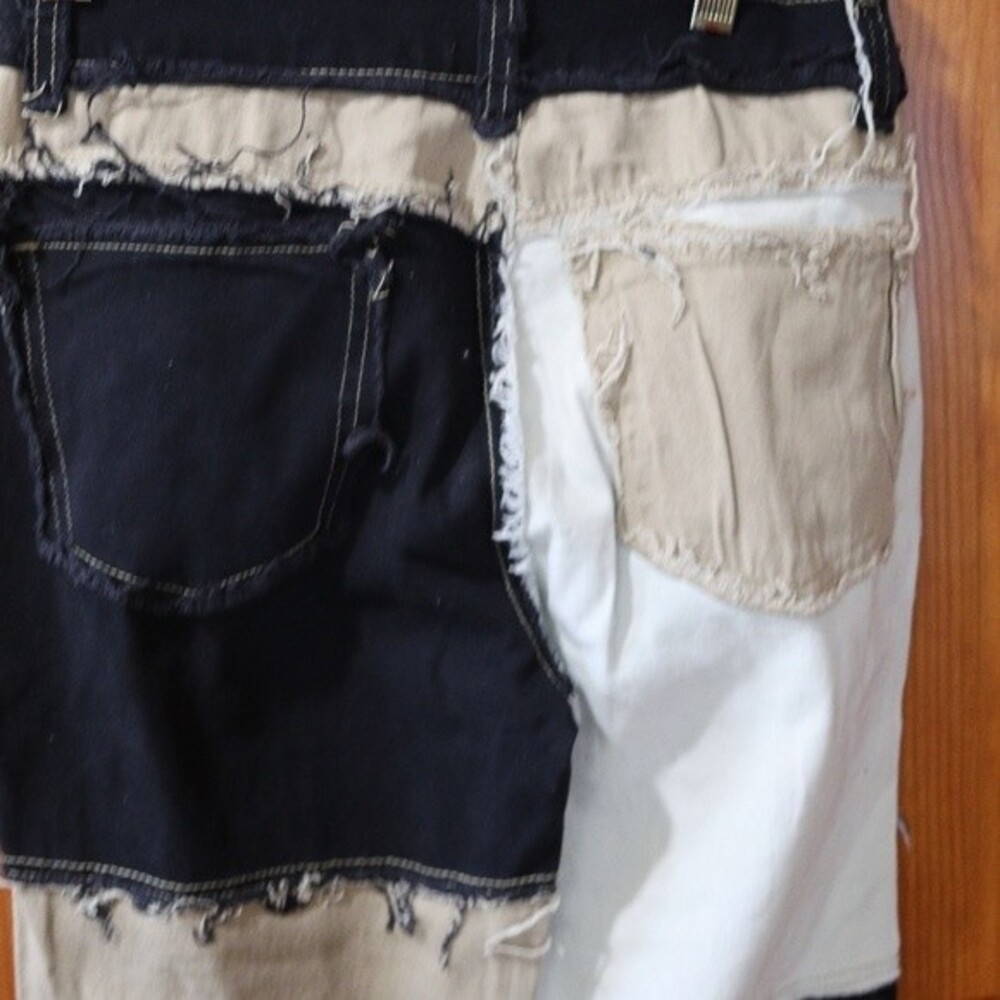 Crazy Cool Patchwork Mismatched Ragged Raw Edge J… - image 6